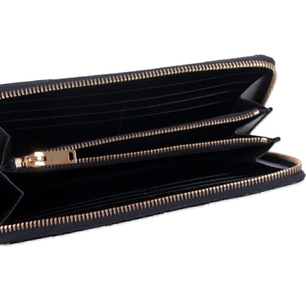 YSL Navy Monogram Matelassé Leather Zip-Around Continental Wallet - Picture 2 of 8